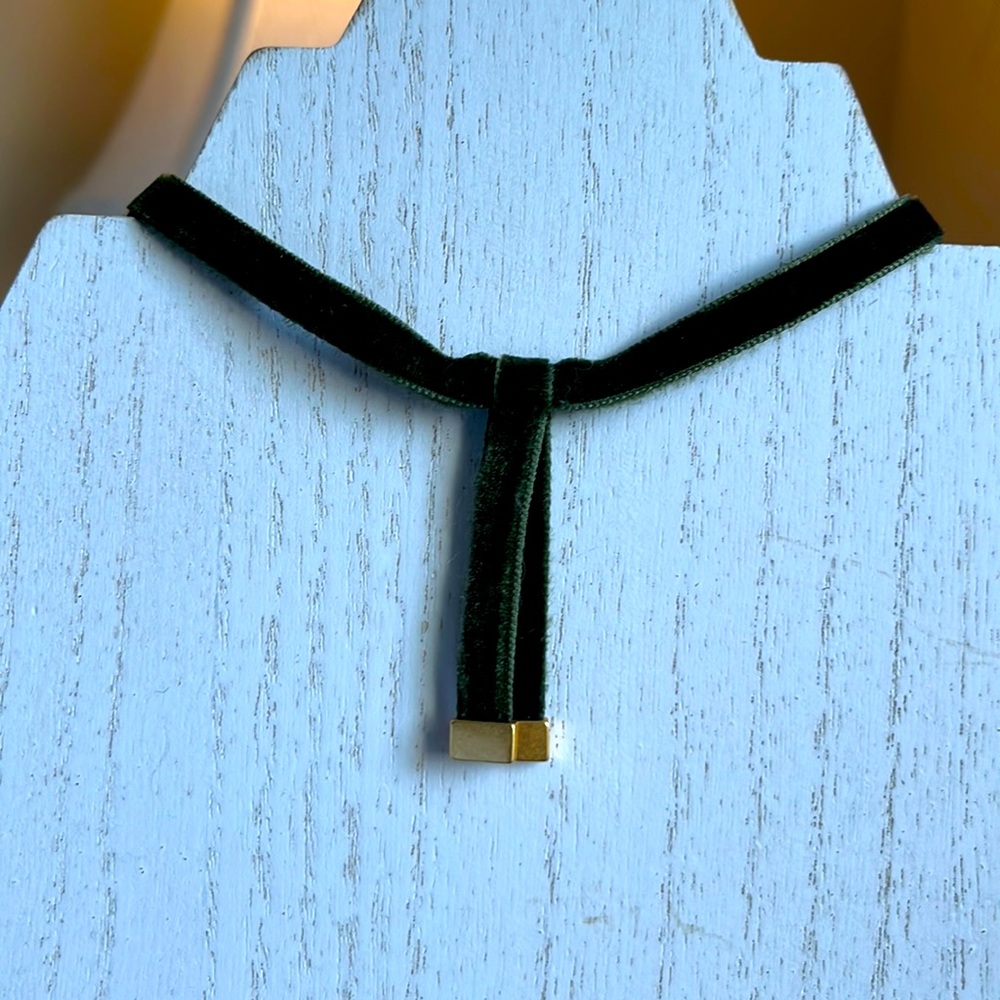 Dark green velvet choker